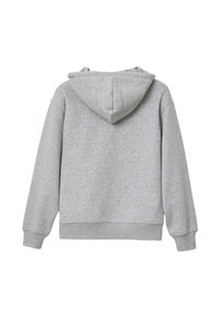 Sweat à capuche gris avec une coupe décontractée. Fabriqué en tissu doux et texturé, il possède des manches longues et une finition au niveau de la taille.