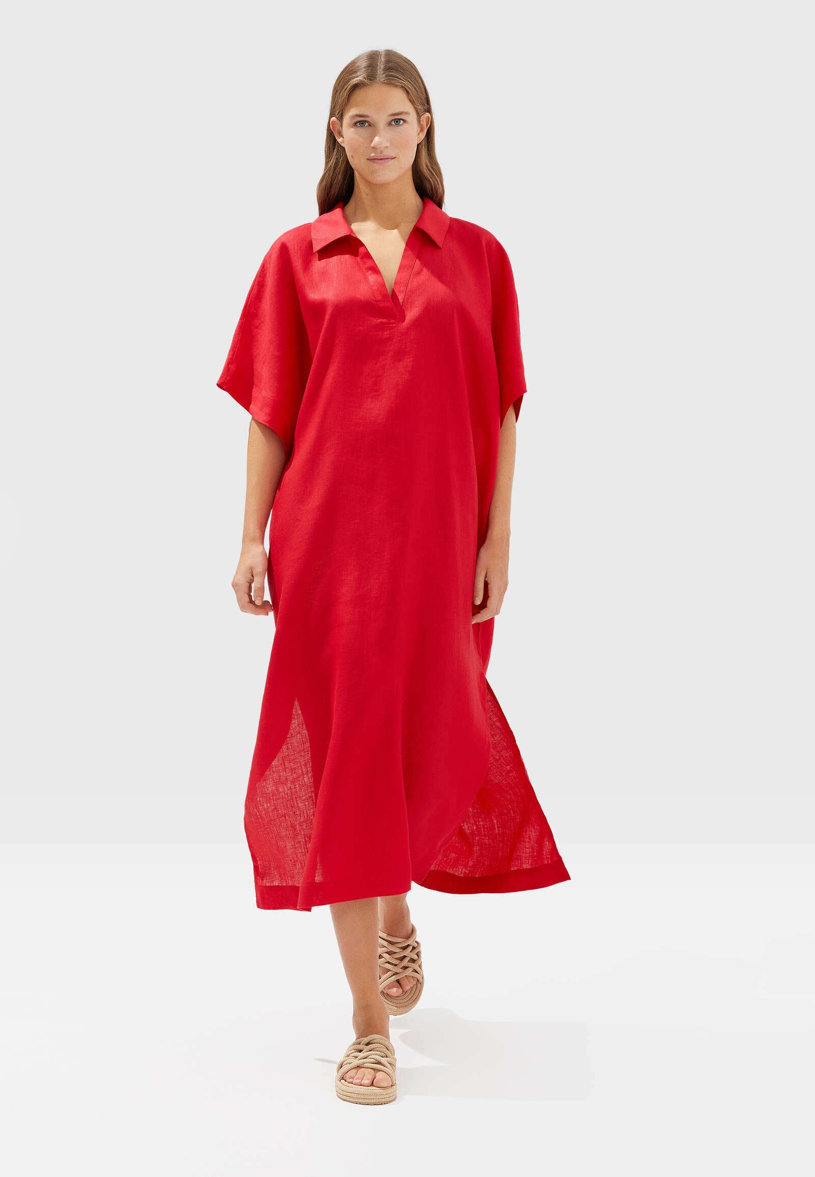 Robe Longue Robe Rouge Oysho Wrap Dress Robe Oysho Verte Oysho