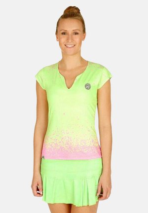 BELLA TECH V-NECK - T-shirt imprimé - light green/light pink