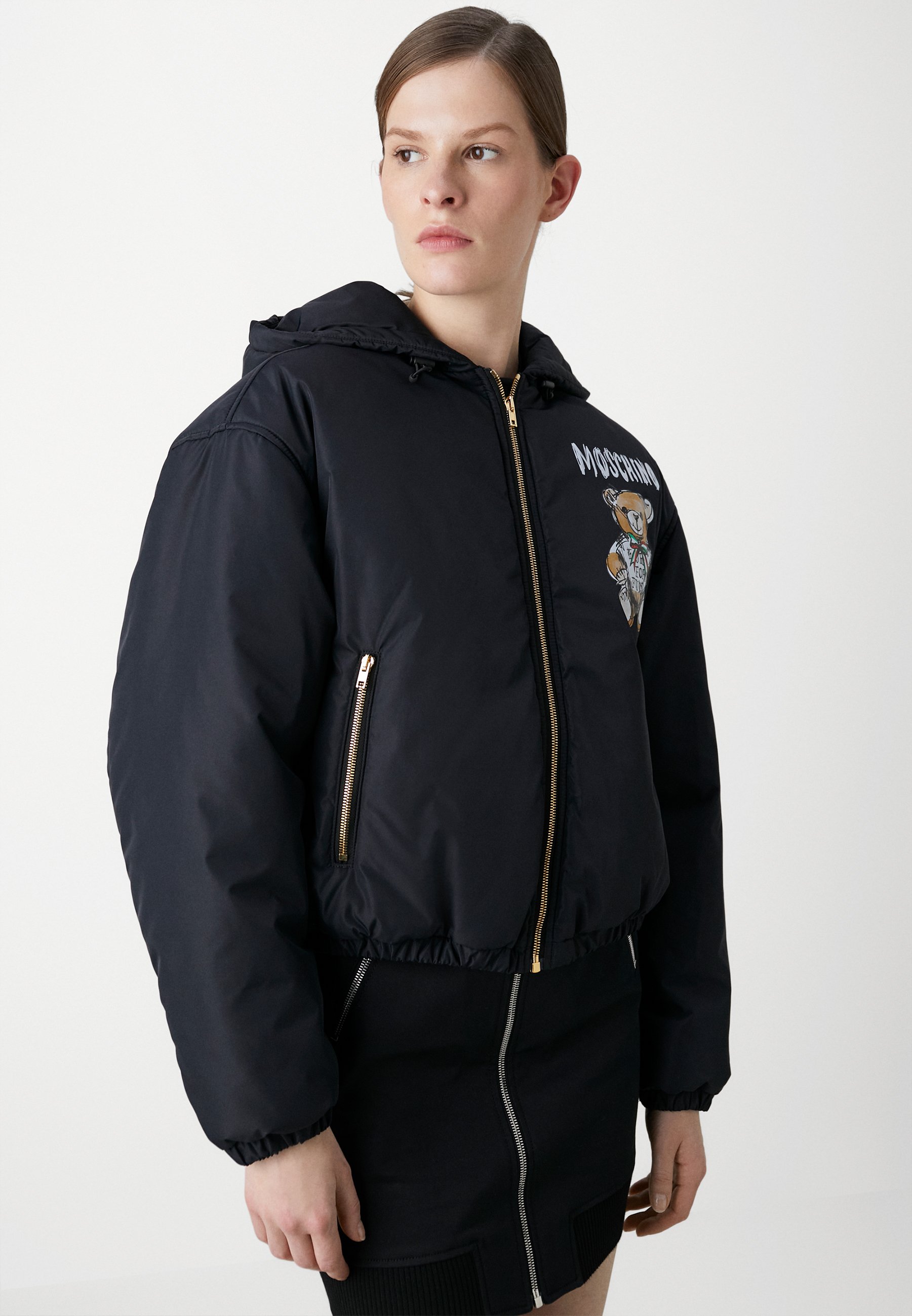 【関税込み】Moschino ブラック Fantasy フーディ MOSCHINO JACKET - Winter jacket - fantasy black/black