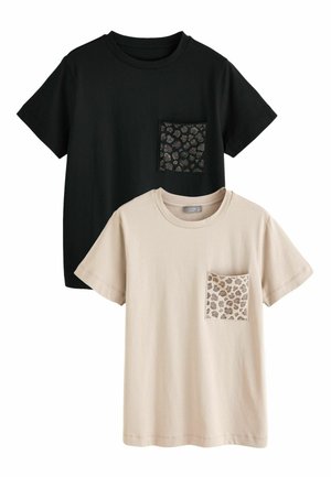 REGULAR FIT - 2 PACK EMBELLISHED ANIMAL POCKET SHORT SLEEVE - T-shirt print - animal