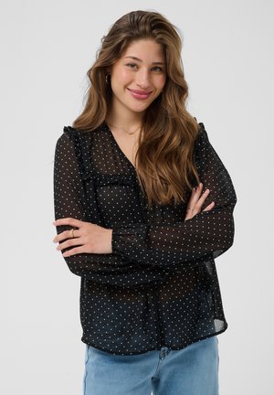 Cream, CRKRISTI BLOUSE - Blúzka - black w small white dots