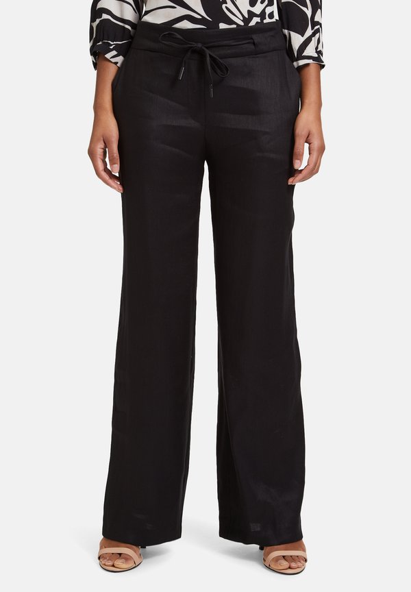 MIT BINDEGÜRTEL - Stoffhose - schwarz