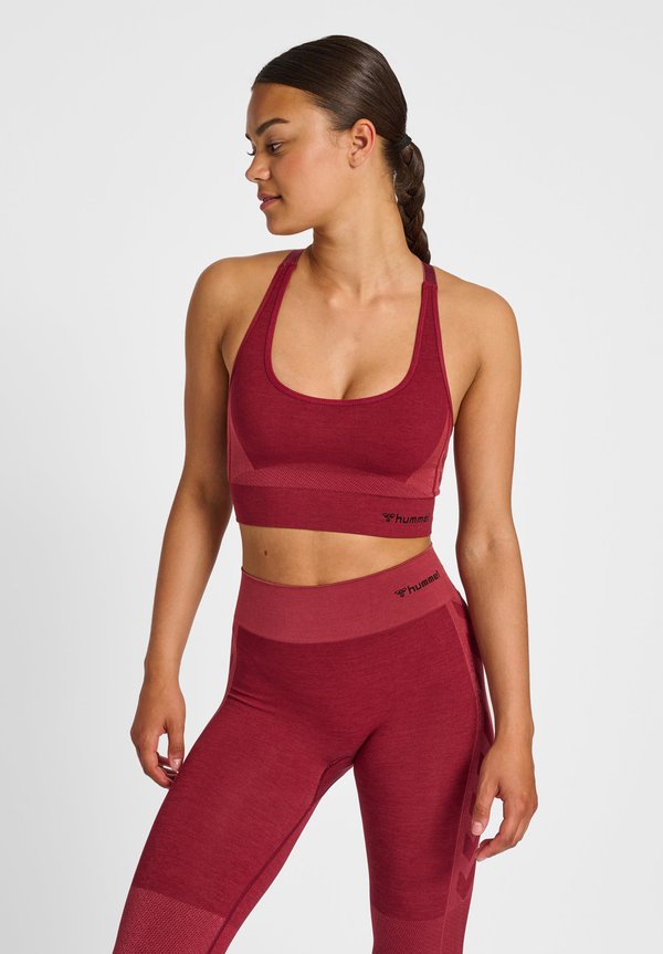 SEAMLESS - Sport-BH mit leichter Stützkraft - cabernet apple butter melange