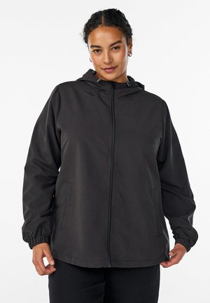 MIT KAPUZE UND REISSVERSCHLUSS - Välikausitakki - black