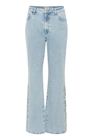Gestuz TAHIA STRAIGHT - Egyenes szárú farmer - light blue washed