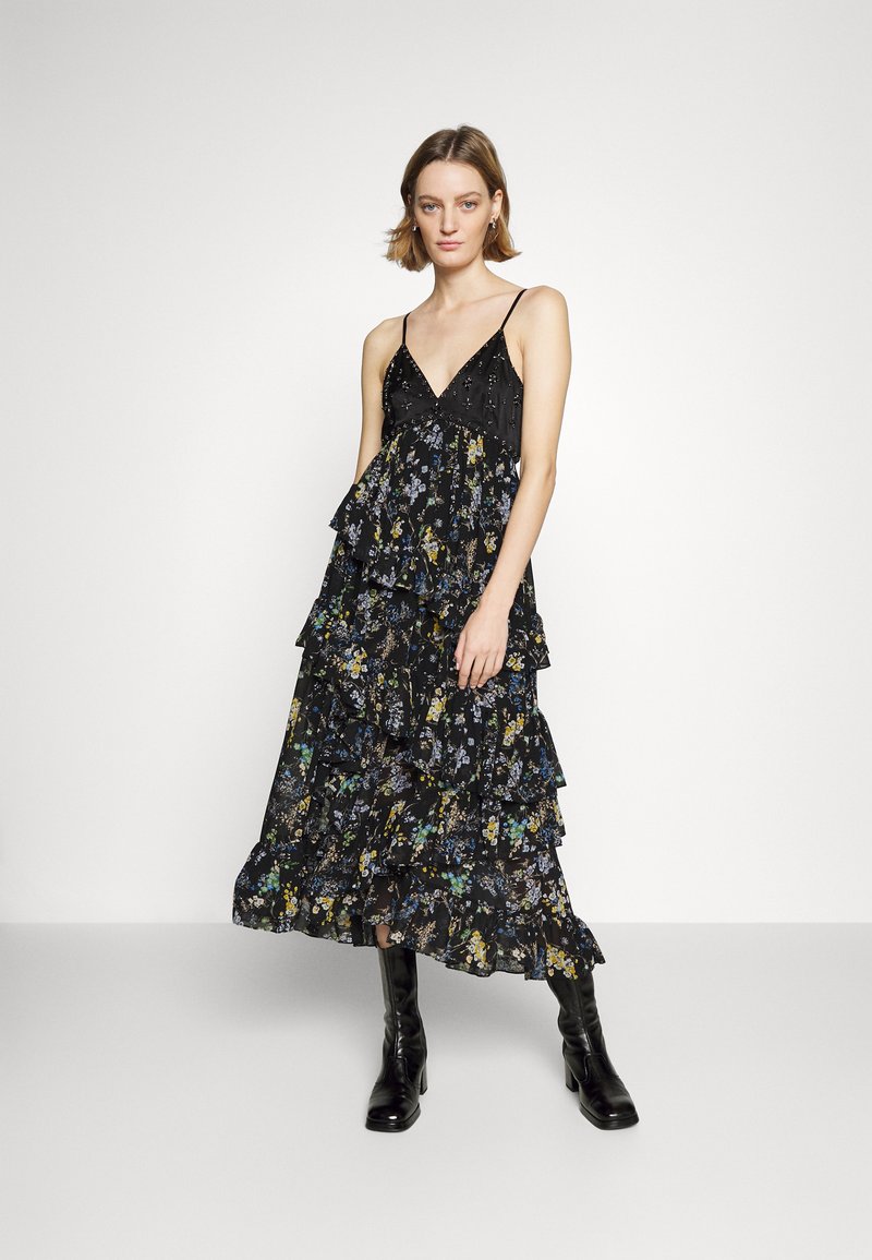 Robe Fantaisie Grise/Noire Multi-Matières - Modèle Mélody 2026 - Taille 2 (38/40) - Occasion Très Bon État