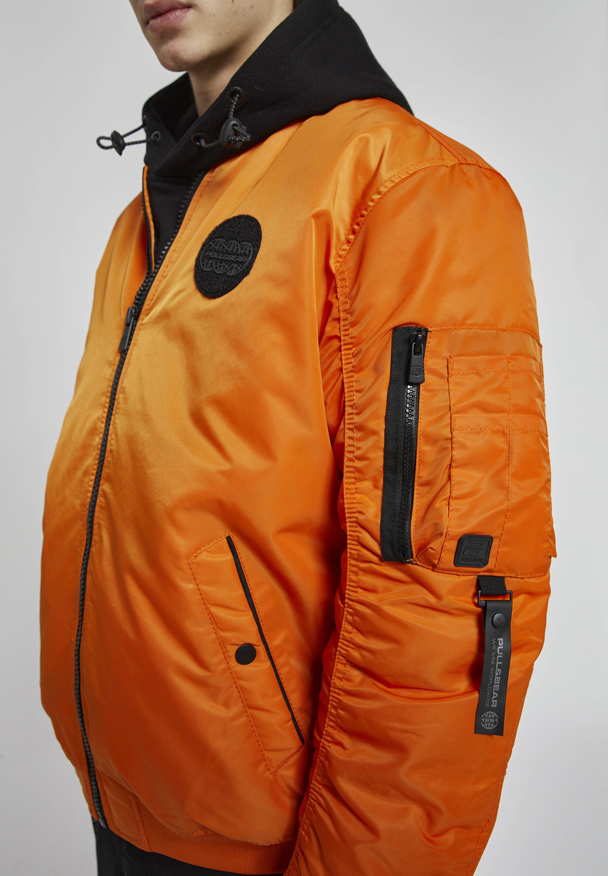 pull and bear orange jacket