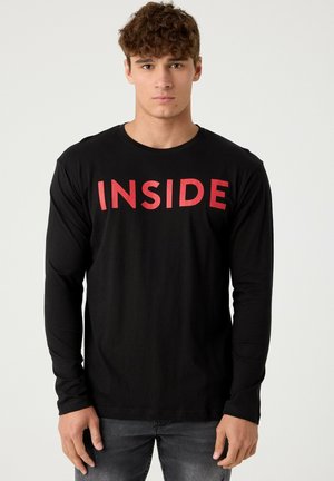 CON LOGO - Camiseta de manga larga - black