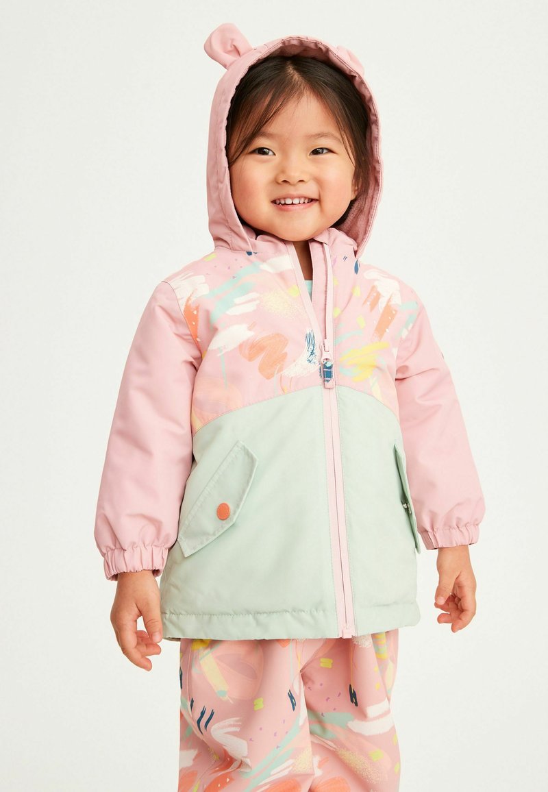 Next PRINTED WATERPROOF JACKET Regenjas pink green/donkerroze