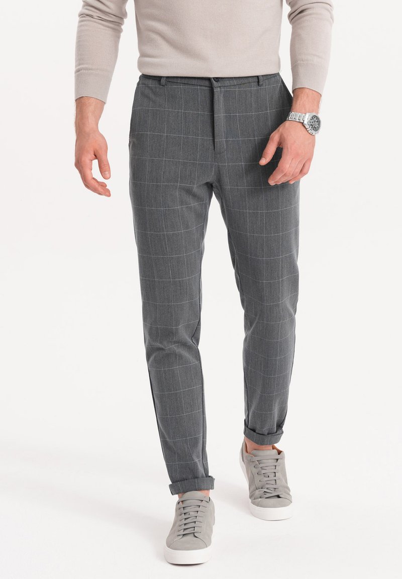 Ombre DELICATE CHECK - Broek - grey