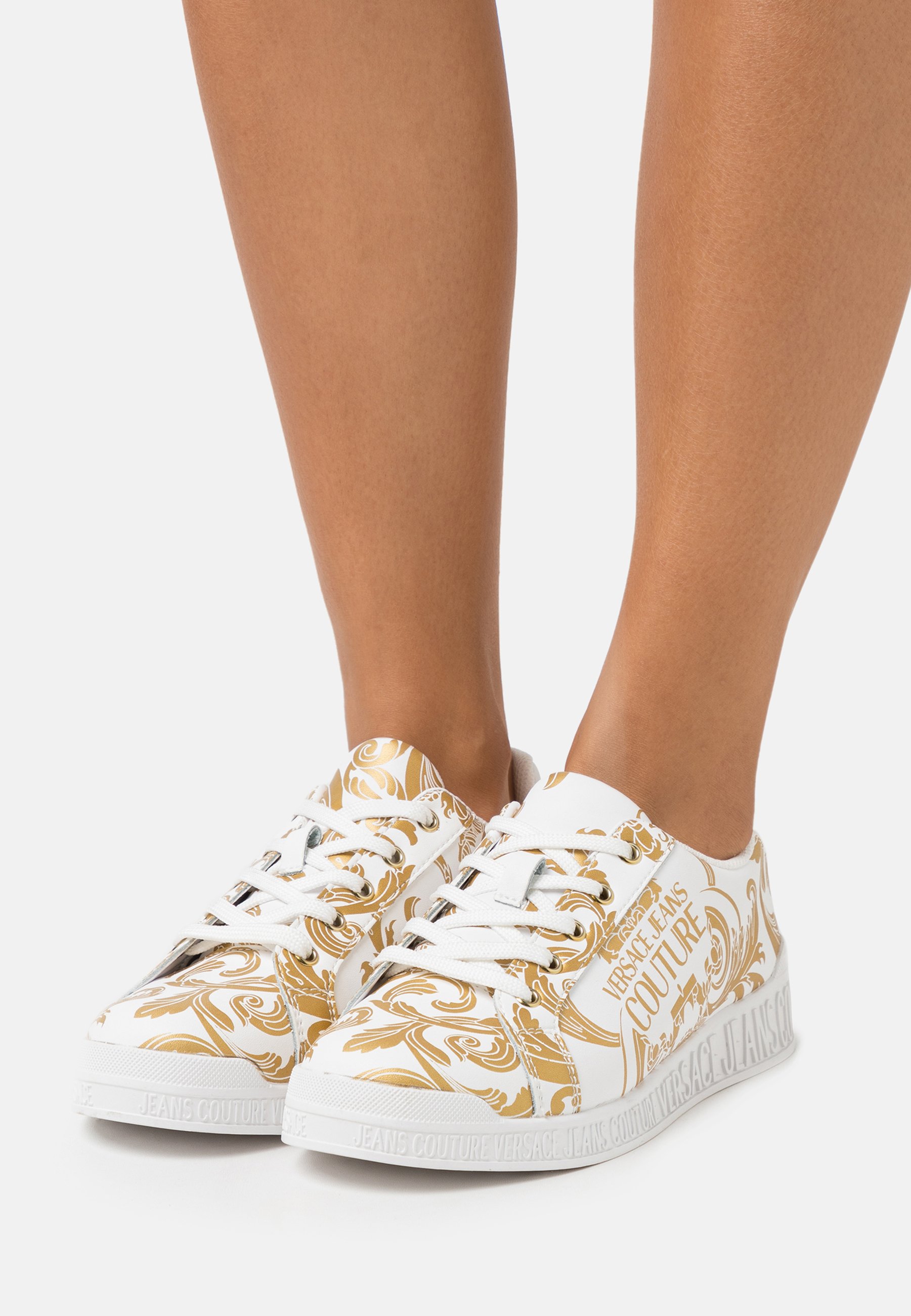 Versace Jeans Couture Sneakers laag - white/gold/wit - Zalando.nl