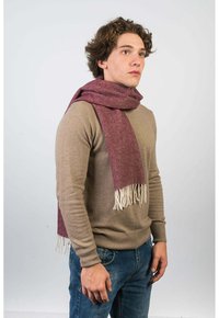 Dalle Piane Cashmere HERRINGBONE - Sjal / Tørklæder - bordeaux
