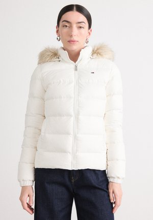 HOODED - Down jacket - ecru