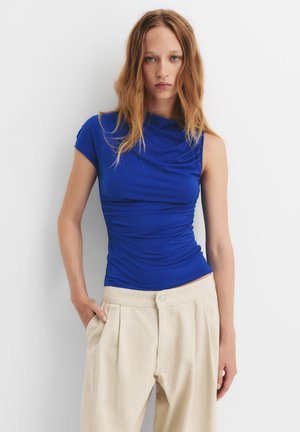 GATHERED ASYMMETRIC - Blouse - royal blue