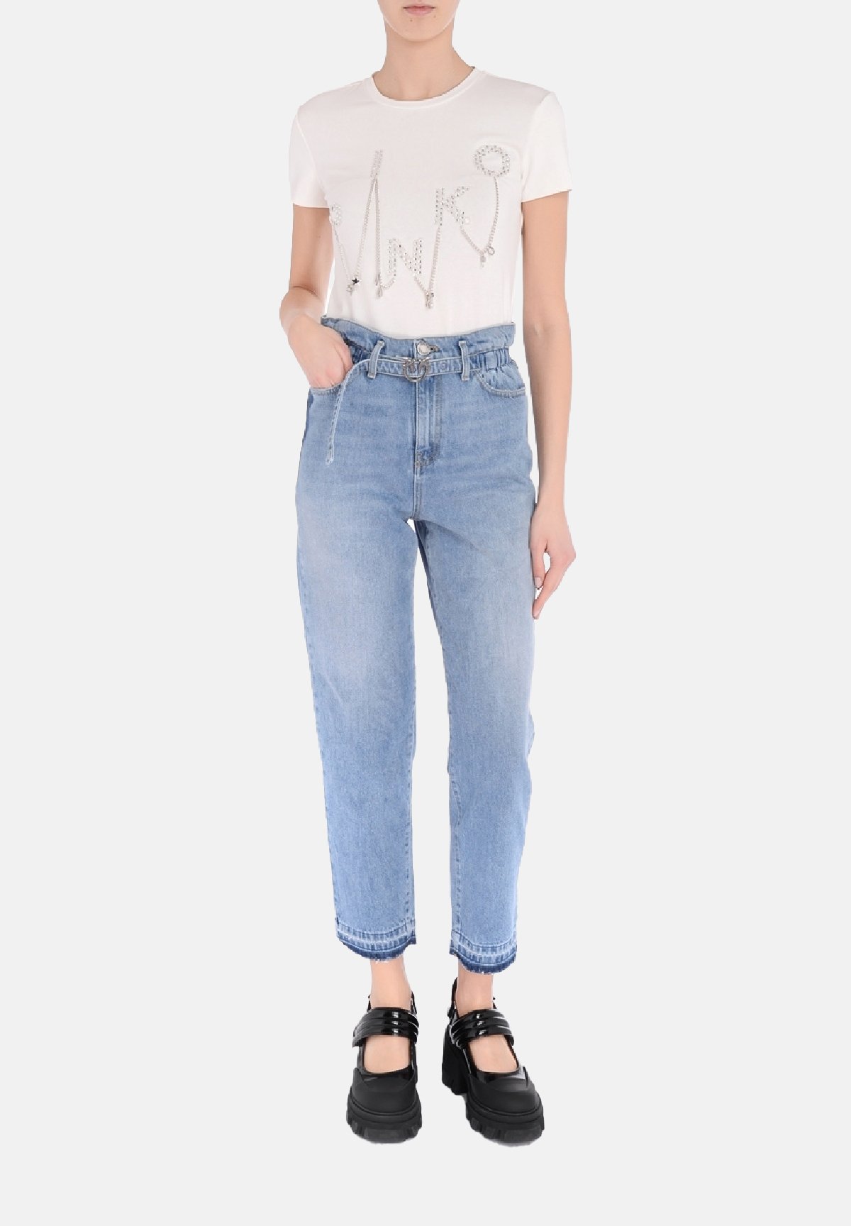 Pinko CON STRASS - T-shirt con stampa - bianco - Zalando.it