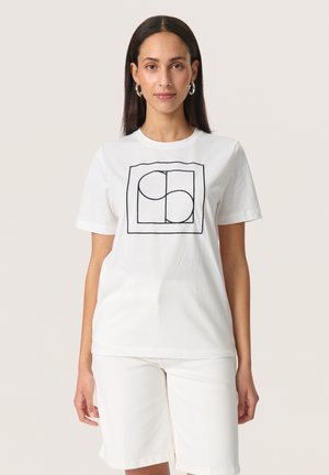 SLVarga Embroidered - Print T-shirt - broken white