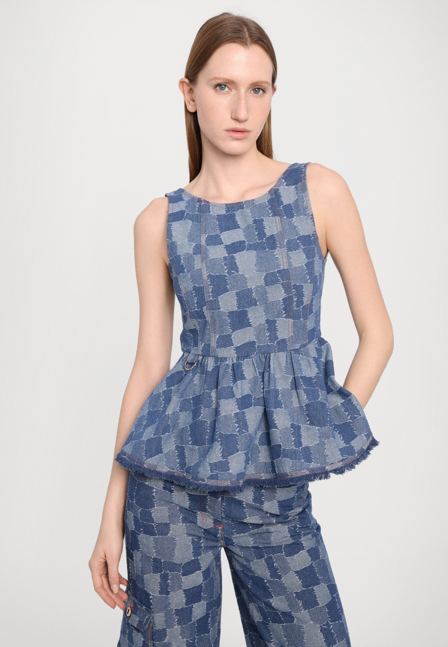 トップス Helmstedt Emilie Top Helmstedt EMILIE - Top - blue denim/bluedenim - Zalando.dk