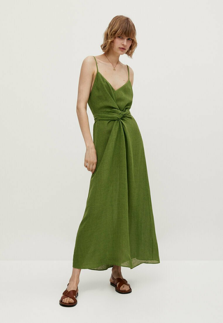 FRONT BOW - Maxi dress - green 