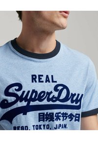 Superdry & Co TONAL VINTAGE LOGO  - T-shirt con stampa - halifax blue grit eclipse navy