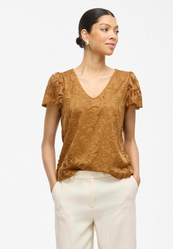 VISTASIA V-NECK - Bluse - cathay spice