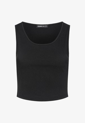 Cloud 5ive, RIBBED CROPPED TOP RUNDHALS - Top - black