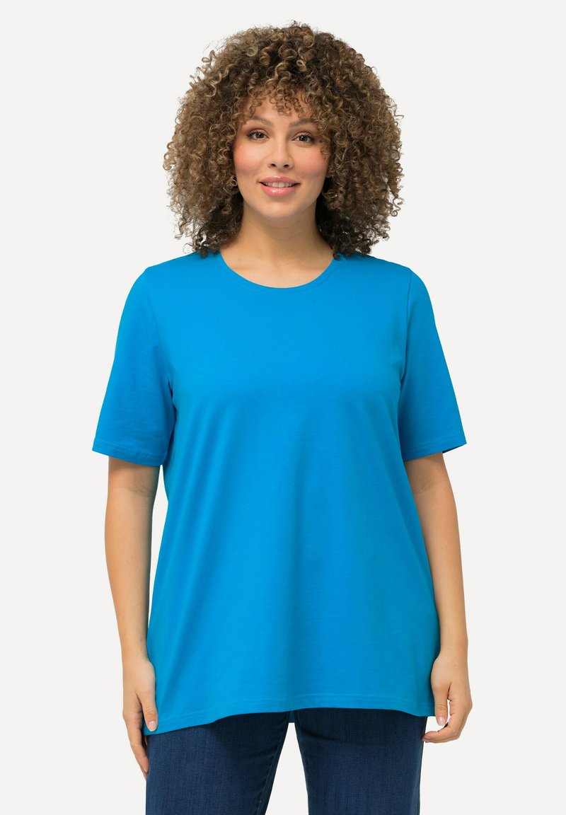 Ulla Popken - RUNDHALSAUSSCHNITT HALBARM - T-shirt basic - sapphire blue, Vergroten