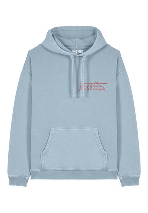 FLOWERS EMBROIDERY HEAYVWEIGHT UNISEX  - Felpa con cappuccio - washed blue