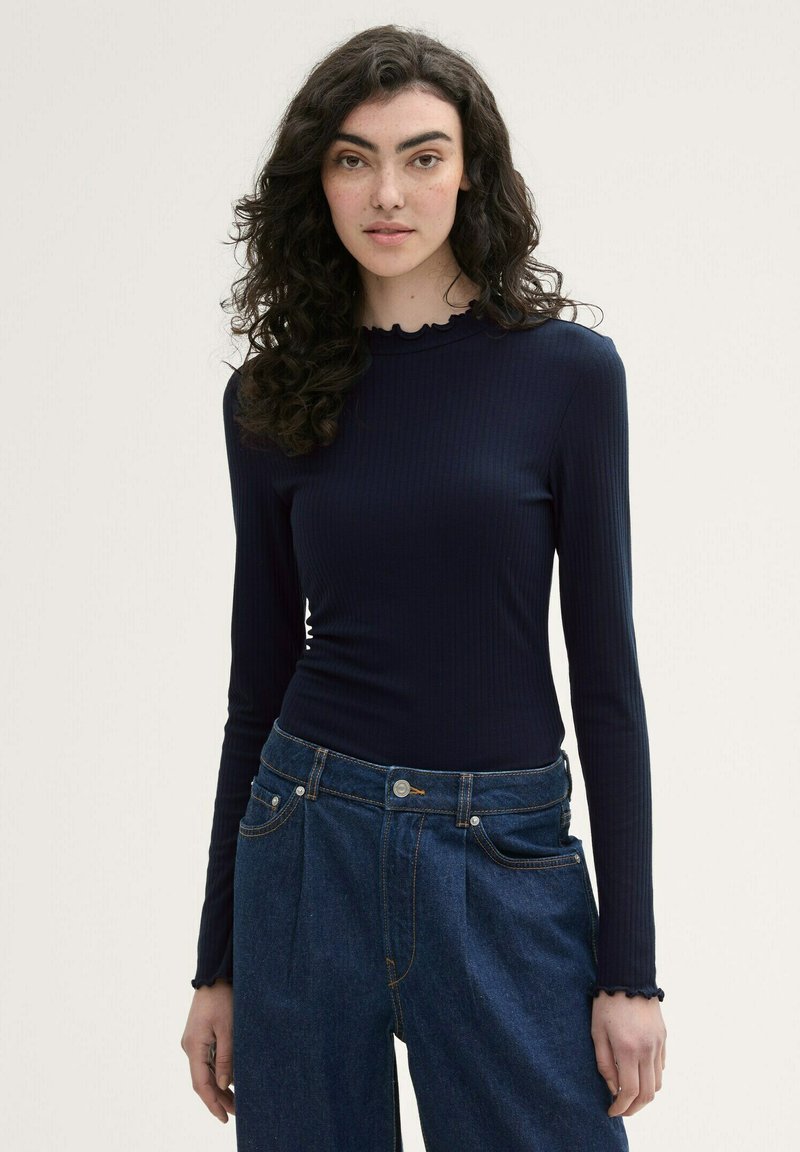 TOM TAILOR DENIM MIT STRUKTUR - Top s dlhým rukávom - sky captain blue