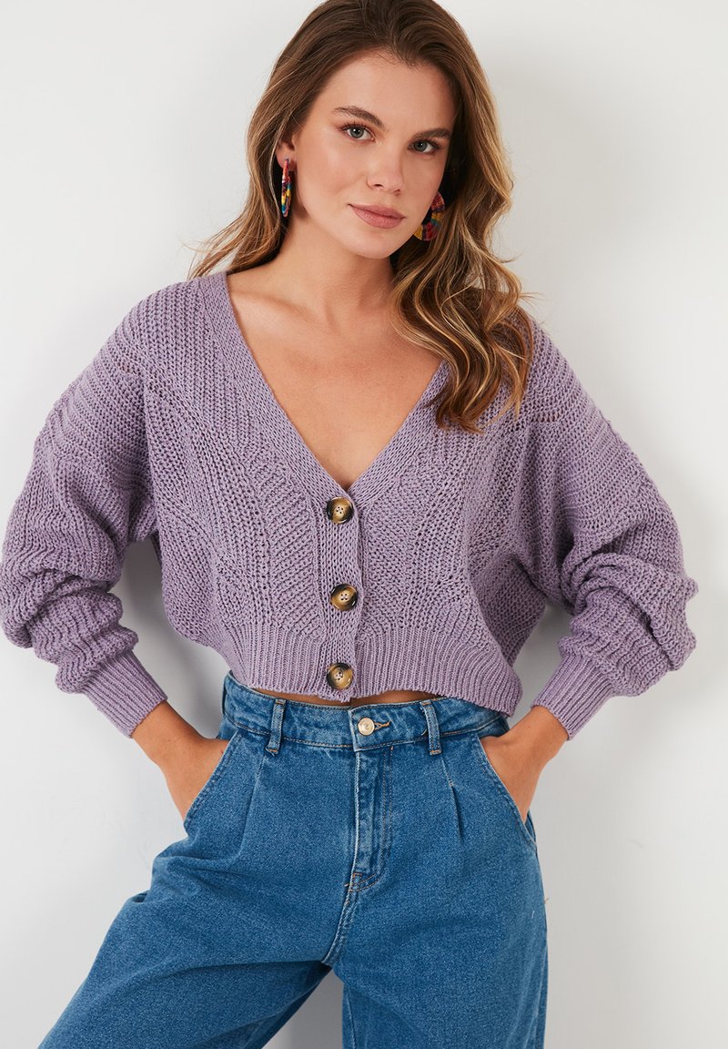 LELA REGULAR FIT - Strickjacke - lilac