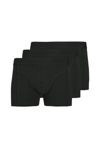 Schwarze Boxershorts im Dreierpack. Mit einem elastischen Bündchen mit geprägtem Branding, glatter Textur und körpernahem Schnitt.