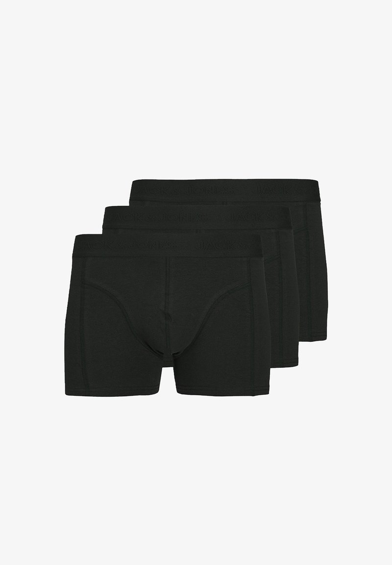 Boxers noirs en pack de trois. Comprend une taille élastique avec un logo en relief, une texture lisse et une coupe ajustée.