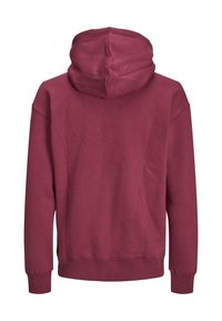 Felpa bordeaux con tessuto strutturato, un grande cappuccio e polsini e orlo a costine. Presenta una vestibilità comoda e dettagli di cucitura.