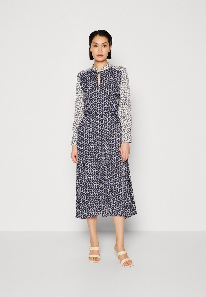 Marks & Spencer V NECK MIDI Hverdagskjole blue mix/mørkeblå