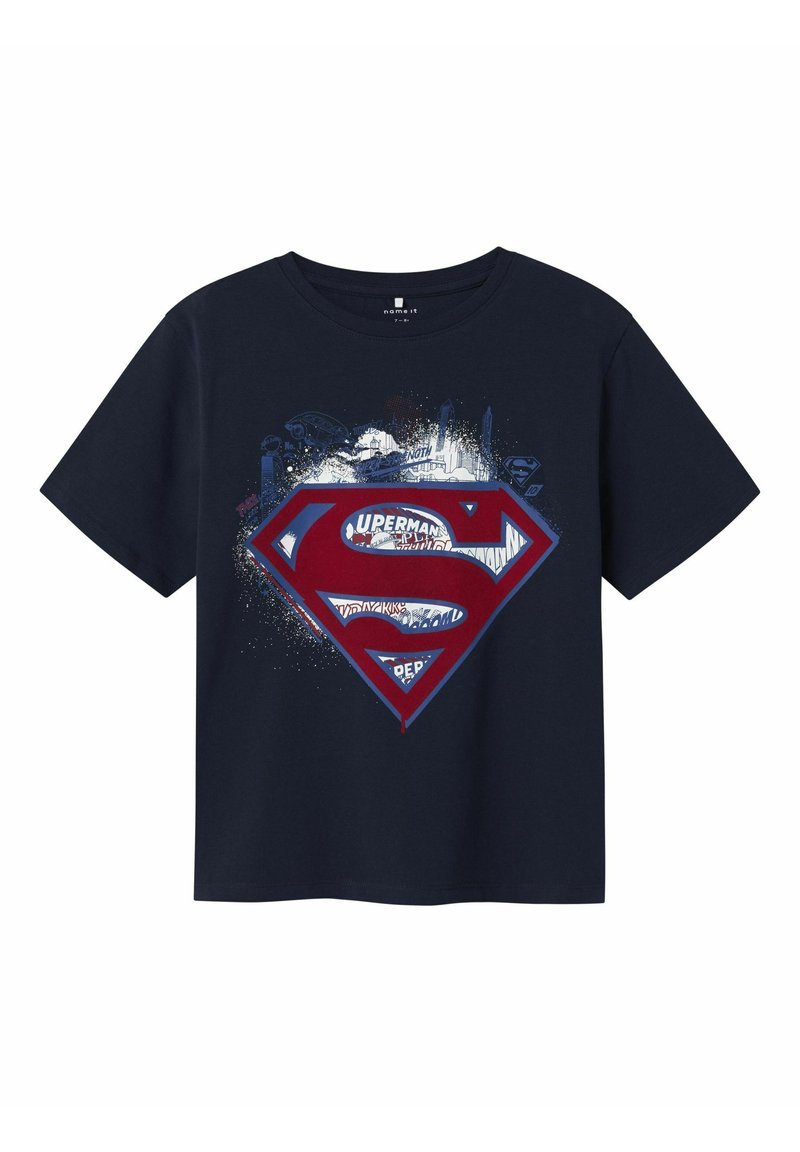 name it T-shirt print donkerblauw