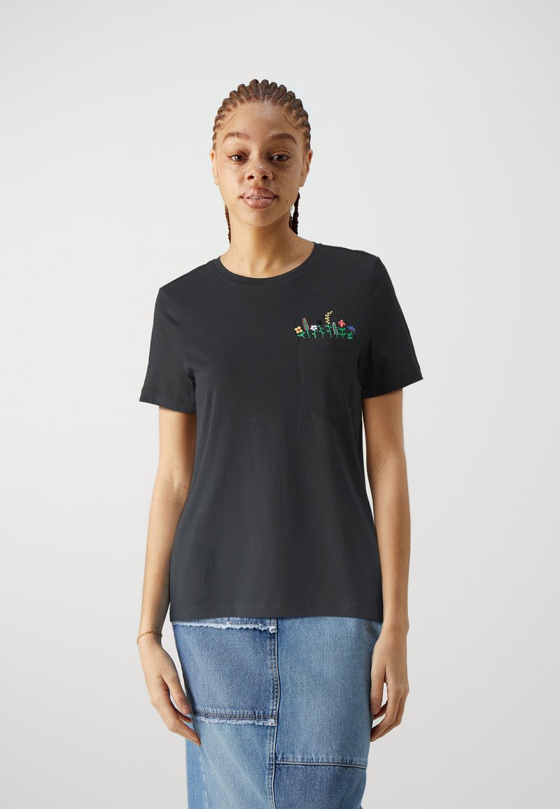 ONLY ONLPOLLY LIFE POCKET BOX - Camiseta estampada - black