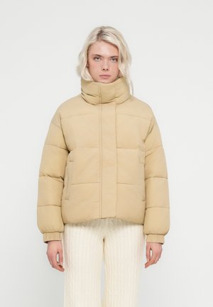 PUFFER FUR COLLAR  - Talvitakki - cobblestone