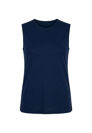 Ulla Popken, TOP, RIPPJERSEY, SLIM, RUNDHALS, ÄRMELLOS - Top - marine