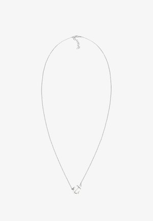Collana con catena in argento caratterizzata da un pendente a forma di ancora. La catena è sottile con una finitura texture e un chiusura sicura.