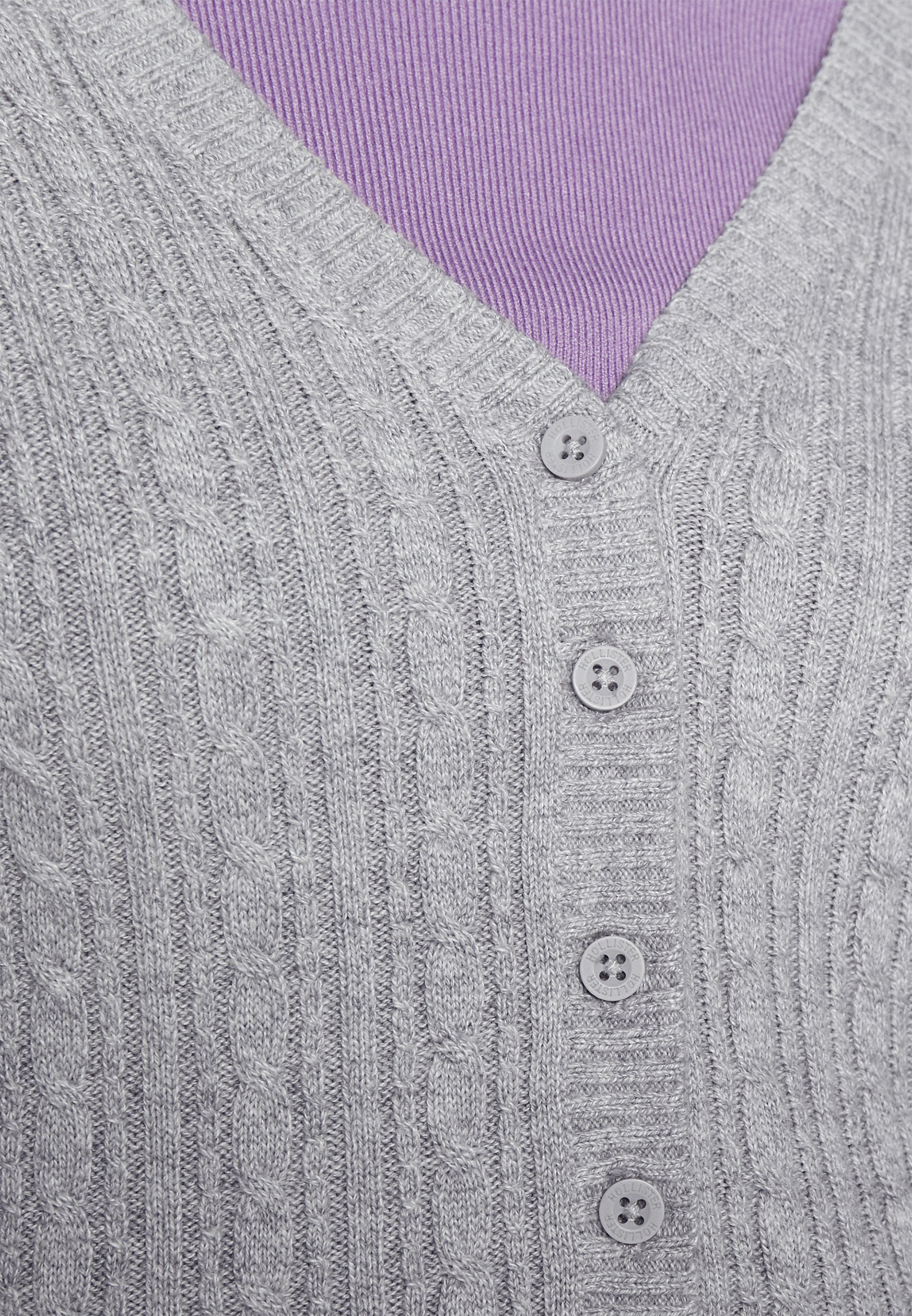ASIA CROP - Cardigan - grey cable 