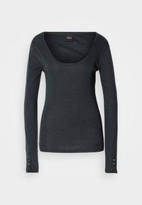 EDELINE - Tops ar garām piedurknēm - black