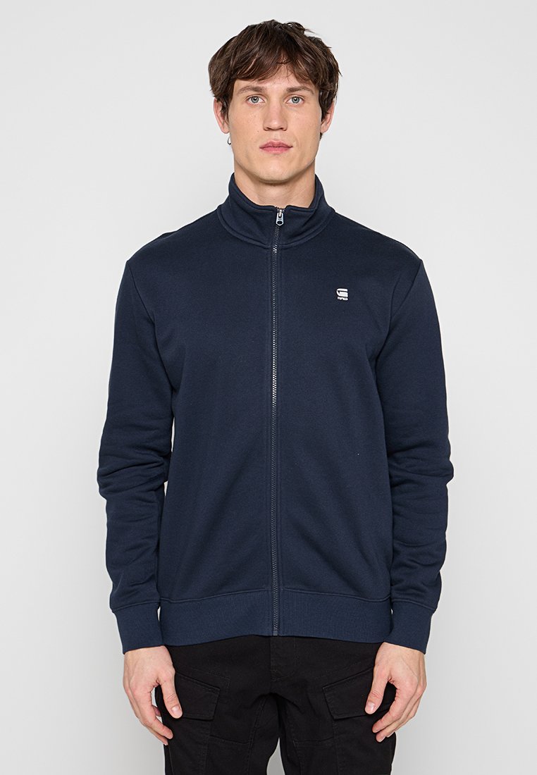 G-Star Sweater met rits donkerblauw denim