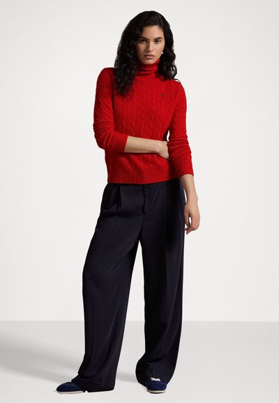 Polo Ralph Lauren WOOL CASHMERE CABLE ROLL NECK JUMPER - Džemperis - fall red