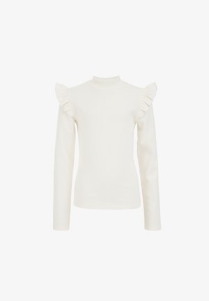 GERIBD MET RUCHES - Top dugih rukava - white