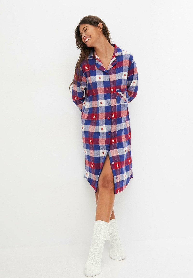 bonprix MIT KNOPFLEISTE - Camicia da notte - red