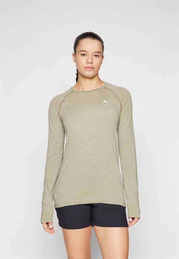 CREW NECK ESSENTIAL SEAMLESS - Long sleeved top - vetiver melange