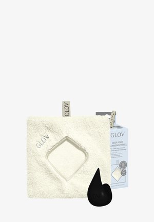 GLOV® DEEP PORE CLEANSING TOWEL FOR WATER-ONLY MAKEUP REMOVAL AND SKIN CLEANSING + HOOK - Gesichtspflegeset - ivory
