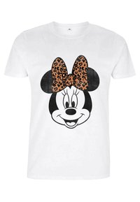 DISNEY CLASSIC MICKEY MODERN MINNIE FACE LEOPARD - Camiseta estampada - white