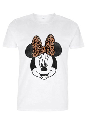 DISNEY CLASSIC MICKEY MODERN MINNIE FACE LEOPARD - T-shirt imprimé - white