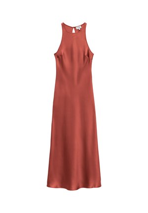 & OTHER STORIES, & OTHER STORIES SLEEVELESS SATIN DRESS - Robe de jour - dark red
